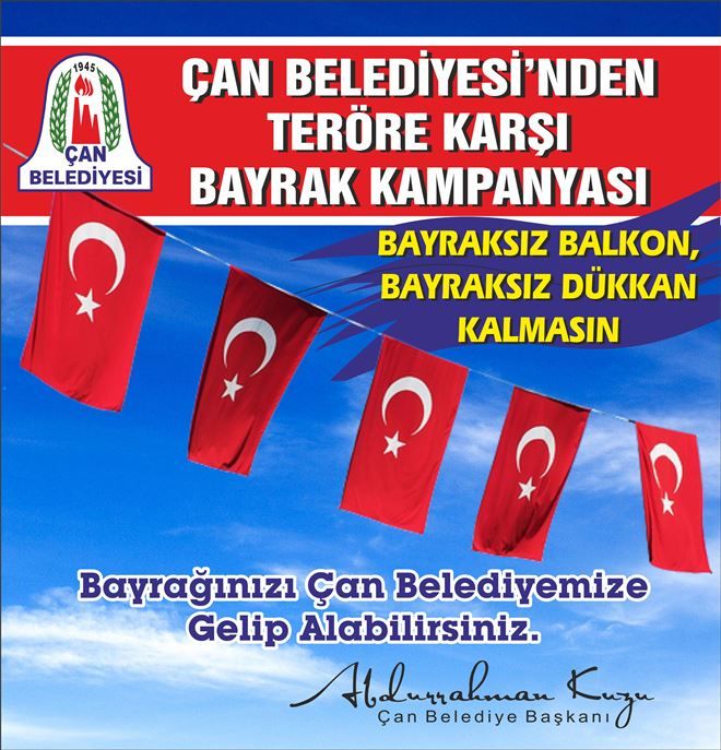 Çan Belediyesinden Bayrak Kampanyası