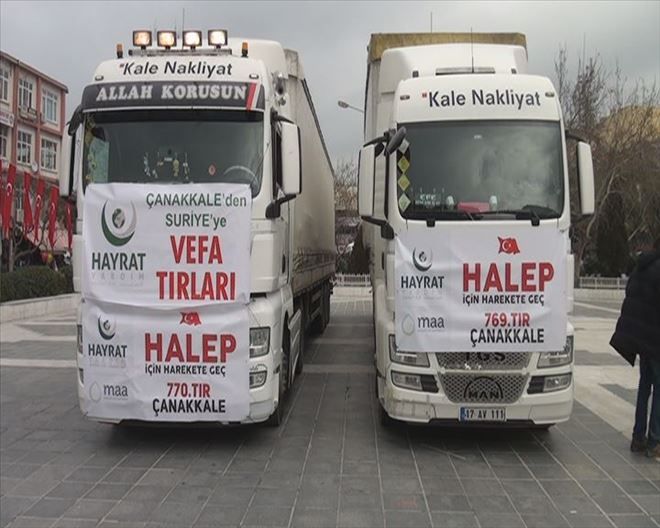 Çanakkale´den Halep´e Yardım Tırı