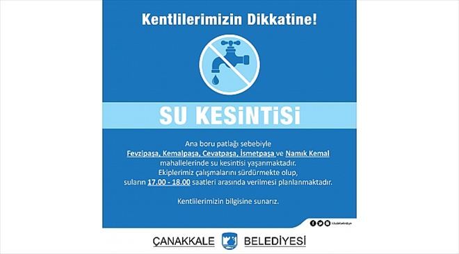 DİKKAT! Su Kesintisi Var!