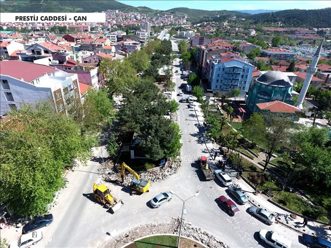 ÇAN BELEDİYESİ, PRESTİJ CADDESİ´Nİ YENİLİYOR