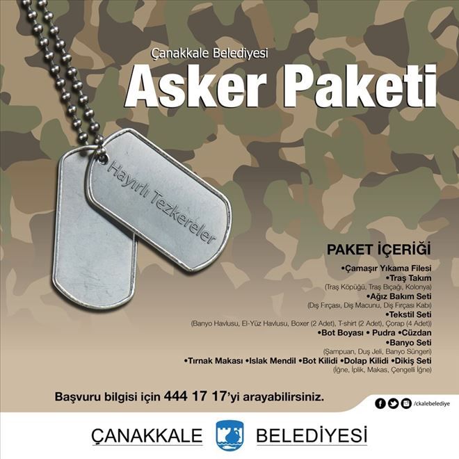 Çanakkale Belediyesi Asker Paketi Projesi Devam Ediyor