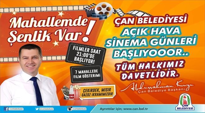 Çan Belediyesi Açık Hava Sinema Günleri Başlıyor!