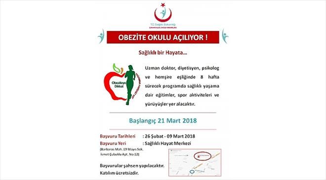 Çanakkale´de Obezite Okulu Açılıyor