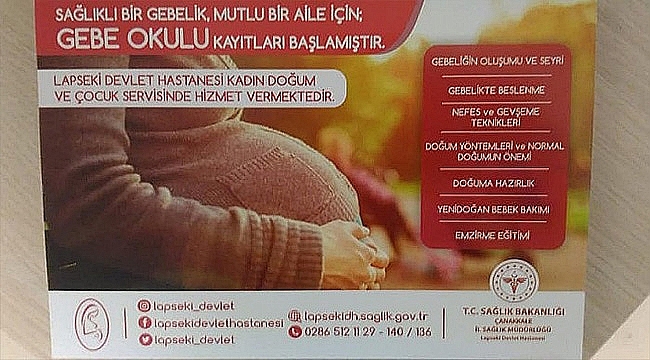 Lapseki Devlet Hastanesi Gebe Okulu Kayıtları Başladı