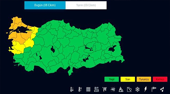 7 İL İÇİN DOLU VE FIRTINA UYARISI!