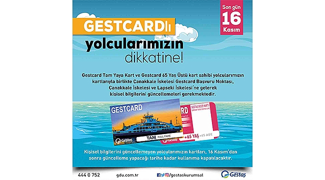 GESTCARD KULLANICILARININ DİKKATİNE!