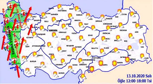 METEOROLOJİ'DEN SAĞANAK YAĞIŞ VE FIRTINA UYARISI!