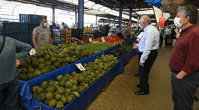 BAŞKAN GÖKHAN PAZAR ALANINI DENETLEDİ