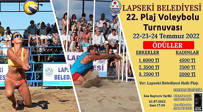 LAPSEKİ BELEDİYESİ PLAJ VOLEYBOLU TURNUVASI BAŞLIYOR