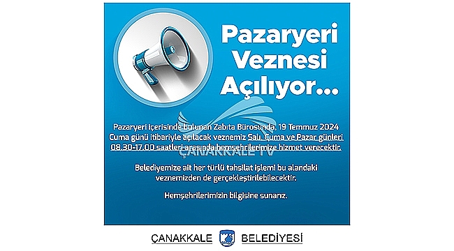 PAZARYERİ VEZNESİ AÇILIYOR