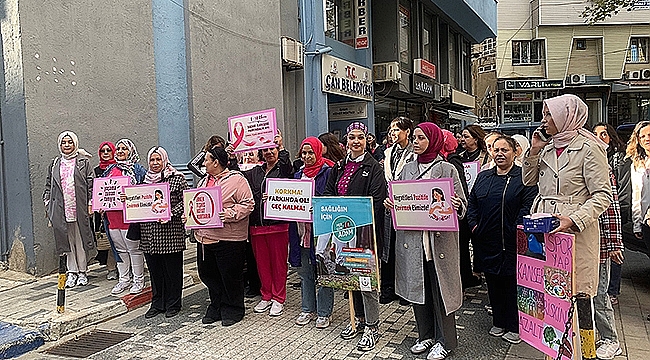 ÇAN'DA MEME KANSERİ FARKINDALIK AYI İÇİN "PEMBE YÜRÜYÜŞ"