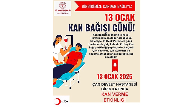 ÇAN DEVLET HASTANESİ'NDE KAN VERME ETKİNLİĞİ