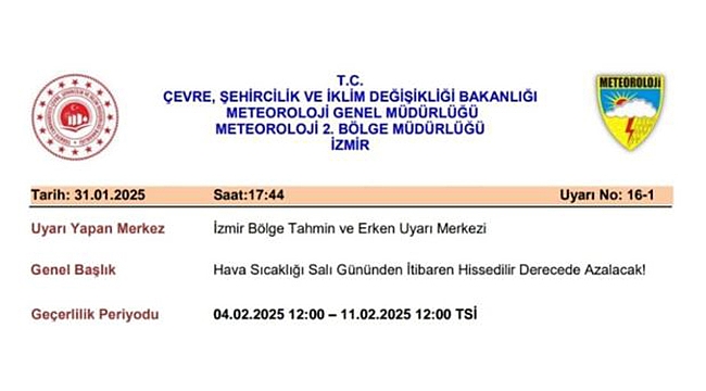 HAVA SICAKLIĞI HİSSEDİLİR DERECEDE AZALACAK!